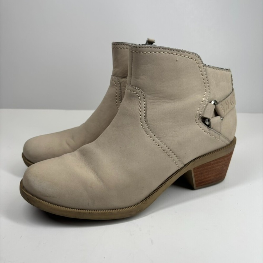 Teva Foxy Women's US‎ 8 Beige Waterproof Nubuck Leather Harness Ankle Boots Zip